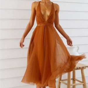 Hello Molly Summer Cinderella Midi Dress - Chocolate